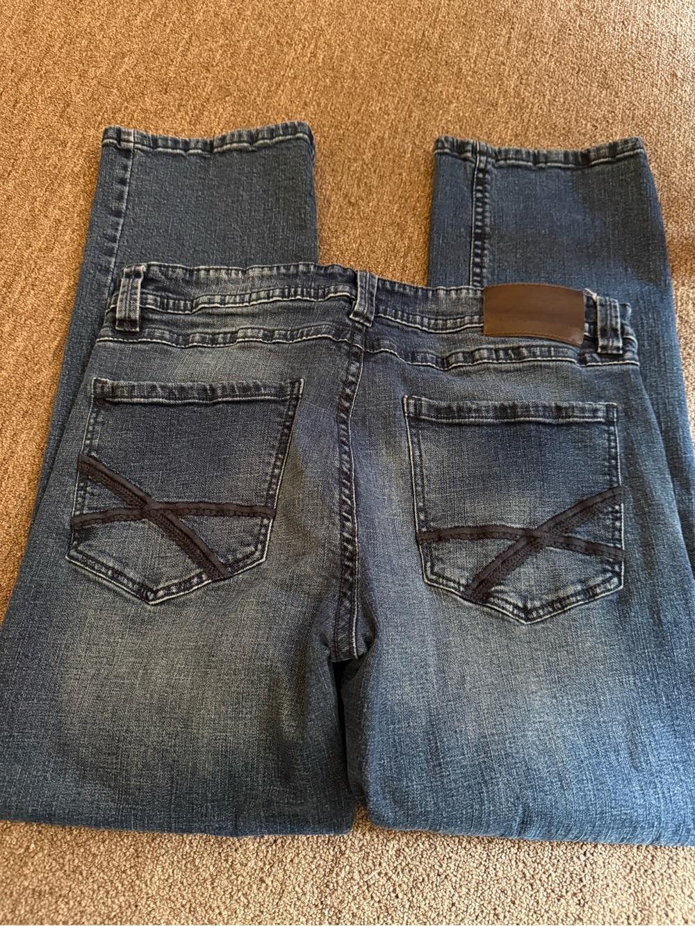 Men's Blue Denim Jeans with Back Pocket Stitching TK AXEL size 36x32